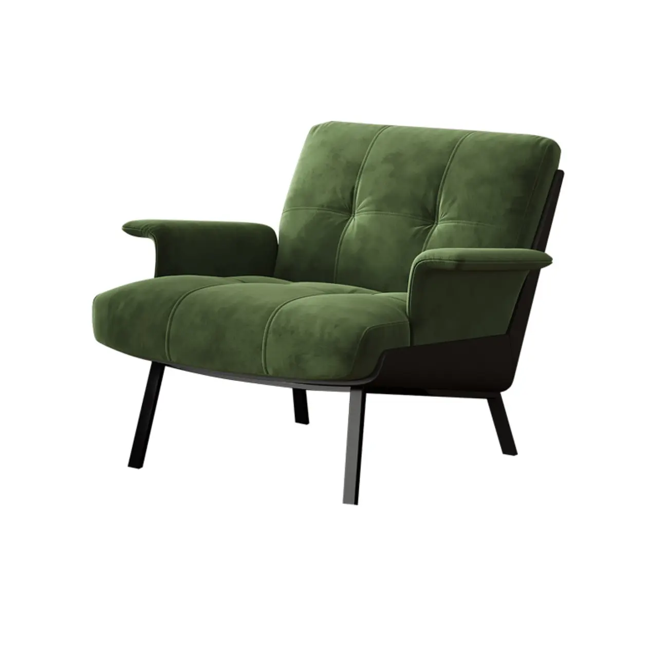 Art Deco Flannel Tufted Back Accent Chair with Arms Image - 8 | homeyfad