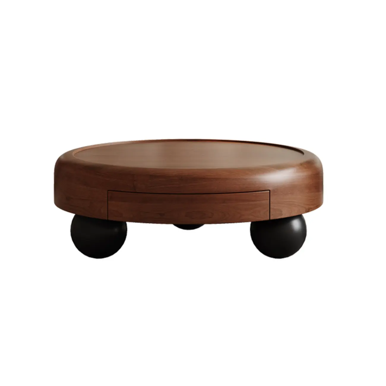 Brown Minimalist Pecan Wood Round Table With Tripod Base Image - 5 | homeyfad