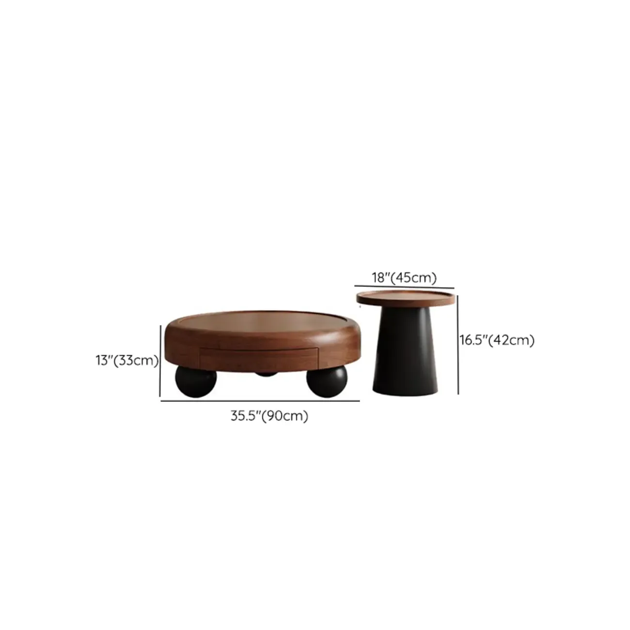 Brown Minimalist Pecan Wood Round Table With Tripod Base Image - 11