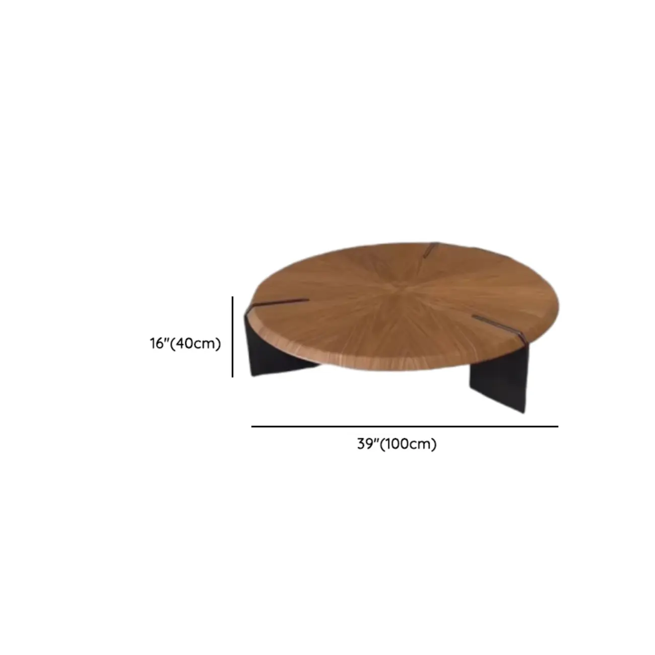 Round Modern Wood Stainless Steel Living Room Coffee Table Image - 11 | homeyfad