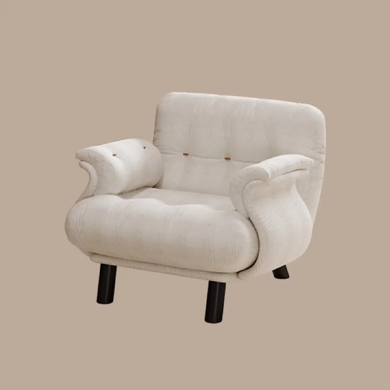 Elegant White Snowflake Velvet Upholstered Arm Accent Chair Image - 2 | homeyfad