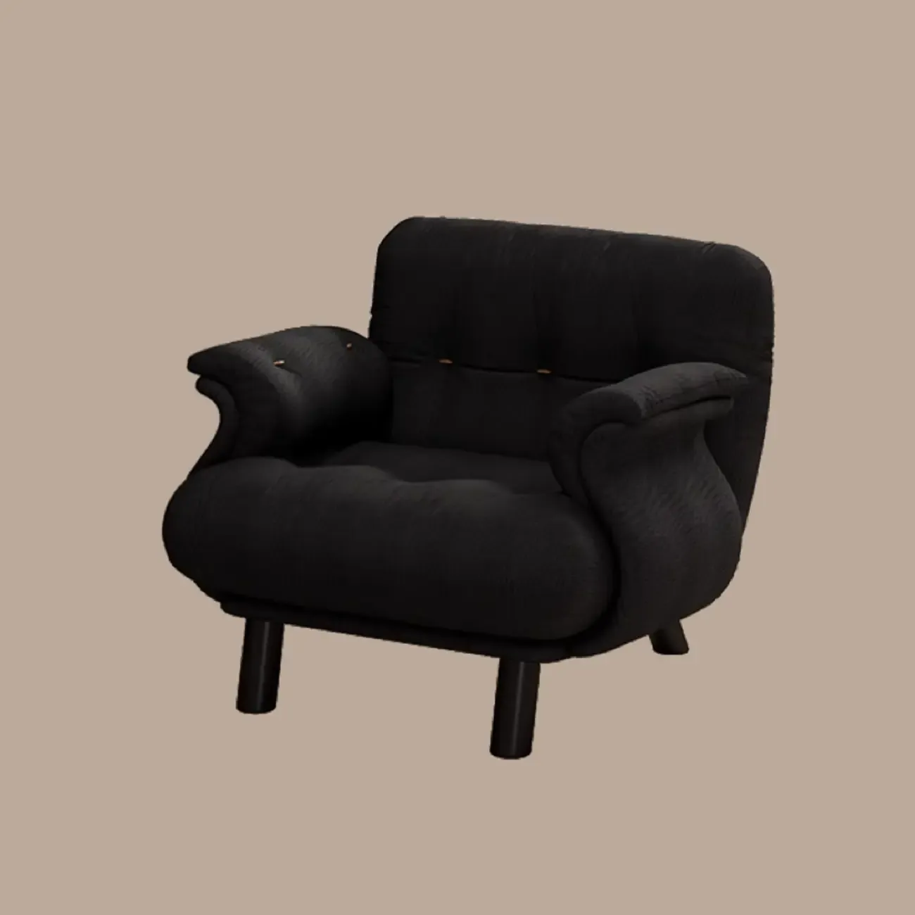 Elegant White Snowflake Velvet Upholstered Arm Accent Chair Image - 3