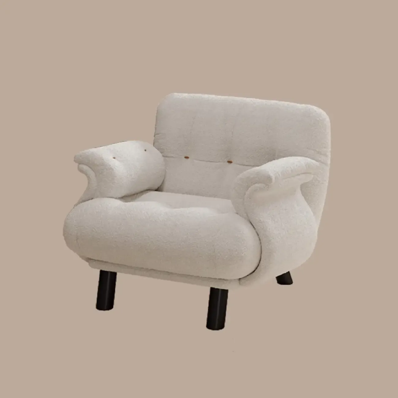 Elegant White Snowflake Velvet Upholstered Arm Accent Chair Image - 5