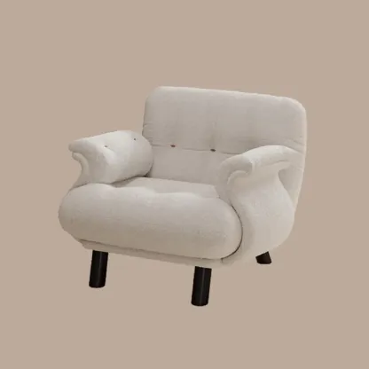 Elegant White Snowflake Velvet Upholstered Arm Accent Chair Image - 5