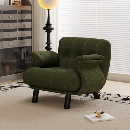 Elegant White Snowflake Velvet Upholstered Arm Accent Chair Image - 6