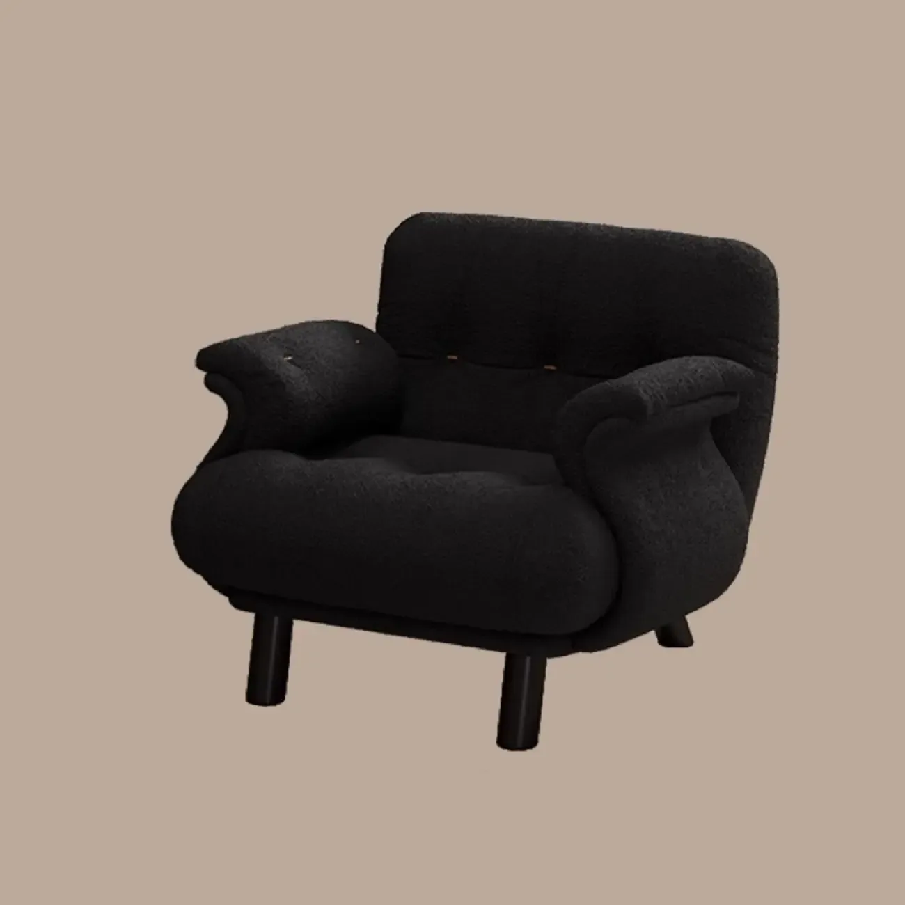 Elegant White Snowflake Velvet Upholstered Arm Accent Chair Image - 7