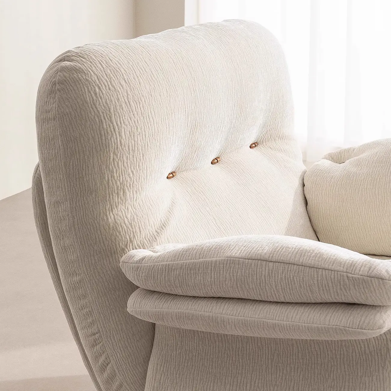 Elegant White Snowflake Velvet Upholstered Arm Accent Chair Image - 10 | homeyfad