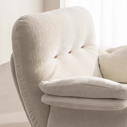Elegant White Snowflake Velvet Upholstered Arm Accent Chair Image - 10