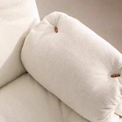 Elegant White Snowflake Velvet Upholstered Arm Accent Chair Image - 12