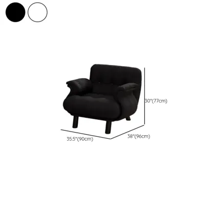 Elegant White Snowflake Velvet Upholstered Arm Accent Chair #size