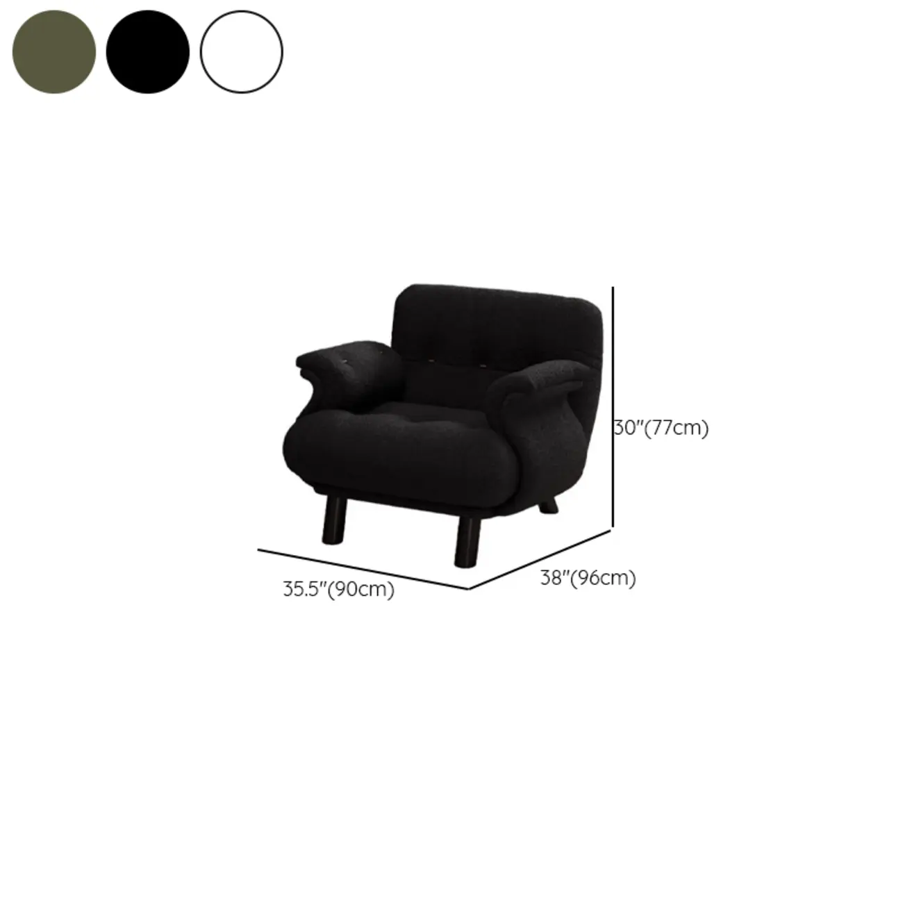 Elegant White Snowflake Velvet Upholstered Arm Accent Chair Image - 14 | homeyfad