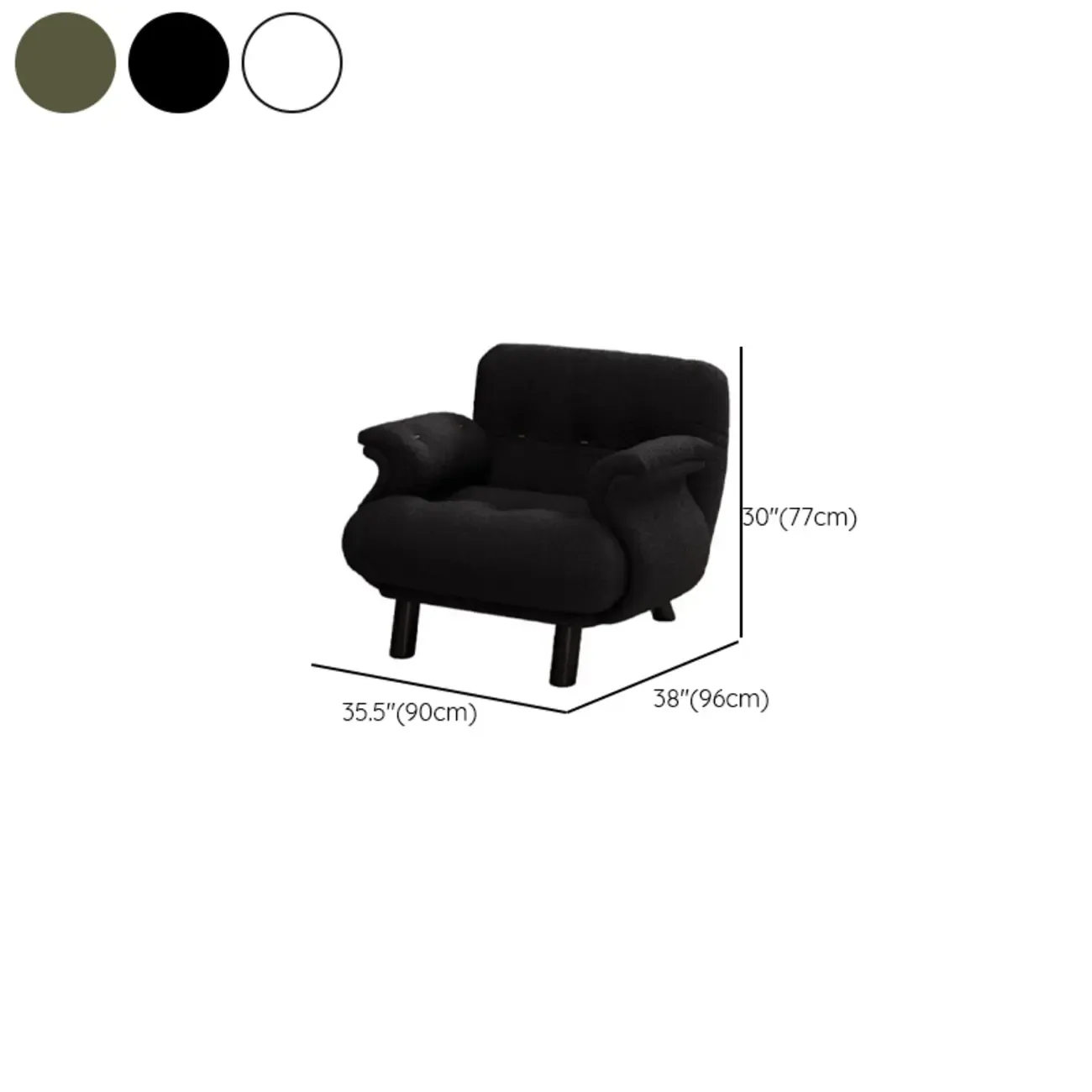 Elegant White Snowflake Velvet Upholstered Arm Accent Chair Image - 14