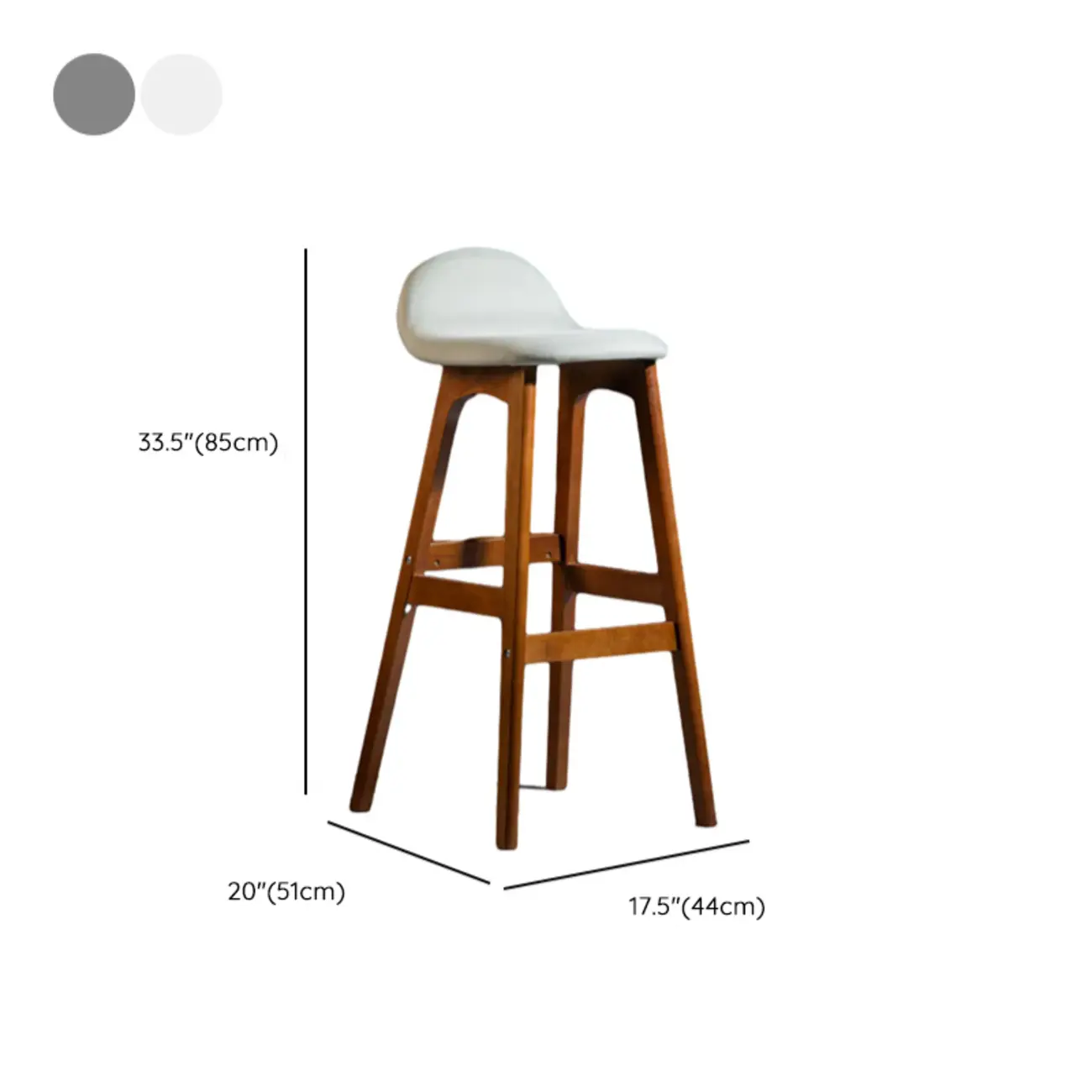 Bar Height Footrest Leather Low Back Wood Bar Stools Image - 21 | homeyfad