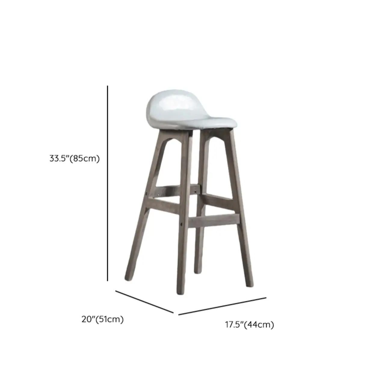 Bar Height Footrest Leather Low Back Wood Bar Stools Image - 25 | homeyfad