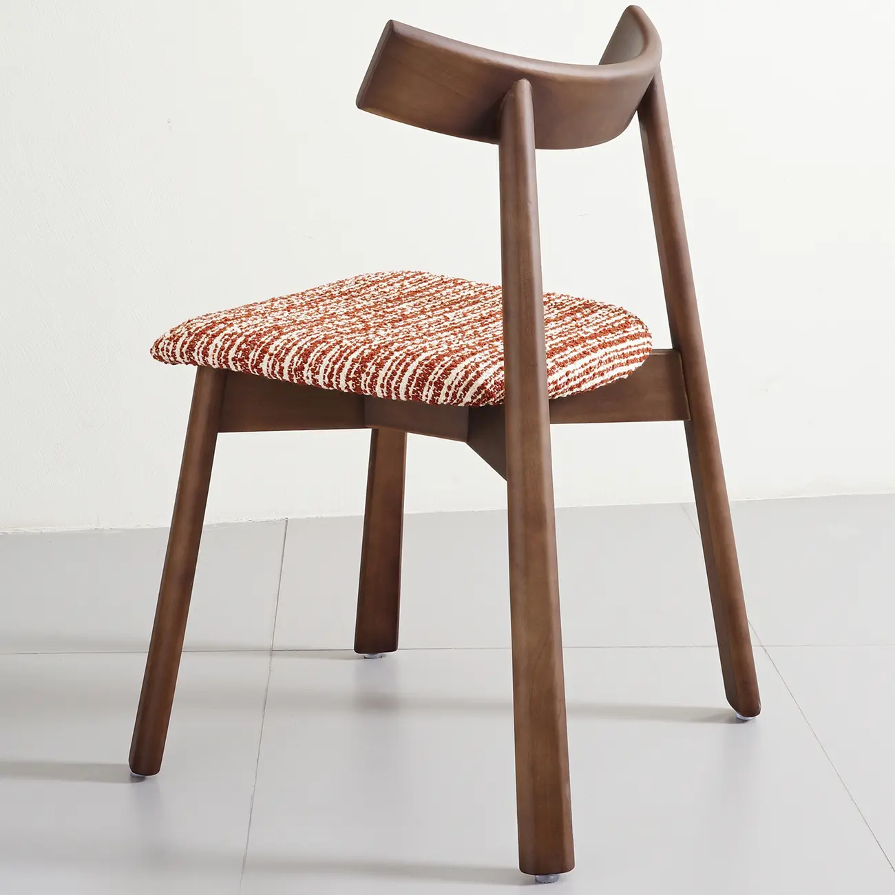 Curved Back Upholstered Armless Dining Chair Wood Frame Image - 1 | homeyfad