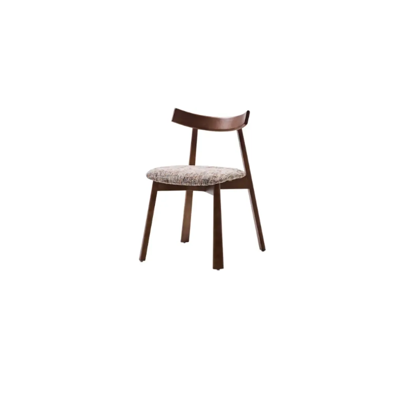 Curved Back Upholstered Armless Dining Chair Wood Frame Image - 5