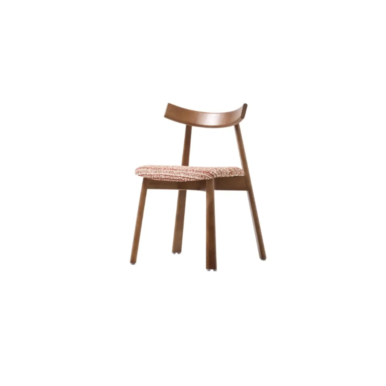 Curved Back Upholstered Armless Dining Chair Wood Frame Image - 6