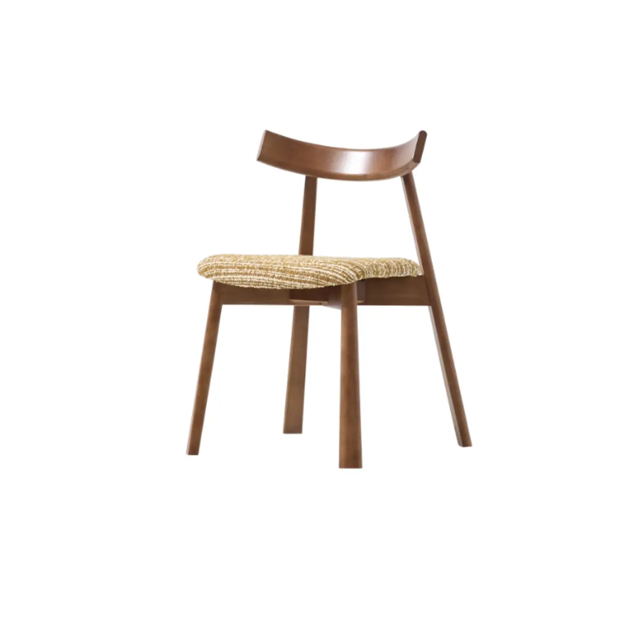 Curved Back Upholstered Armless Dining Chair Wood Frame Image - 8 | homeyfad