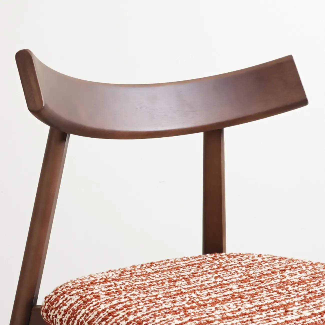 Curved Back Upholstered Armless Dining Chair Wood Frame Image - 10