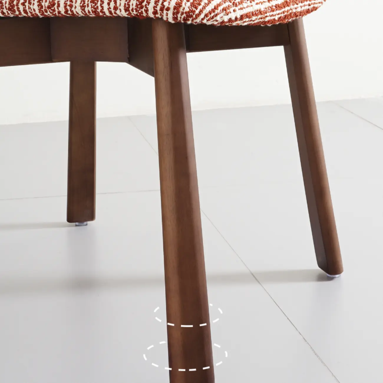 Curved Back Upholstered Armless Dining Chair Wood Frame Image - 11 | homeyfad