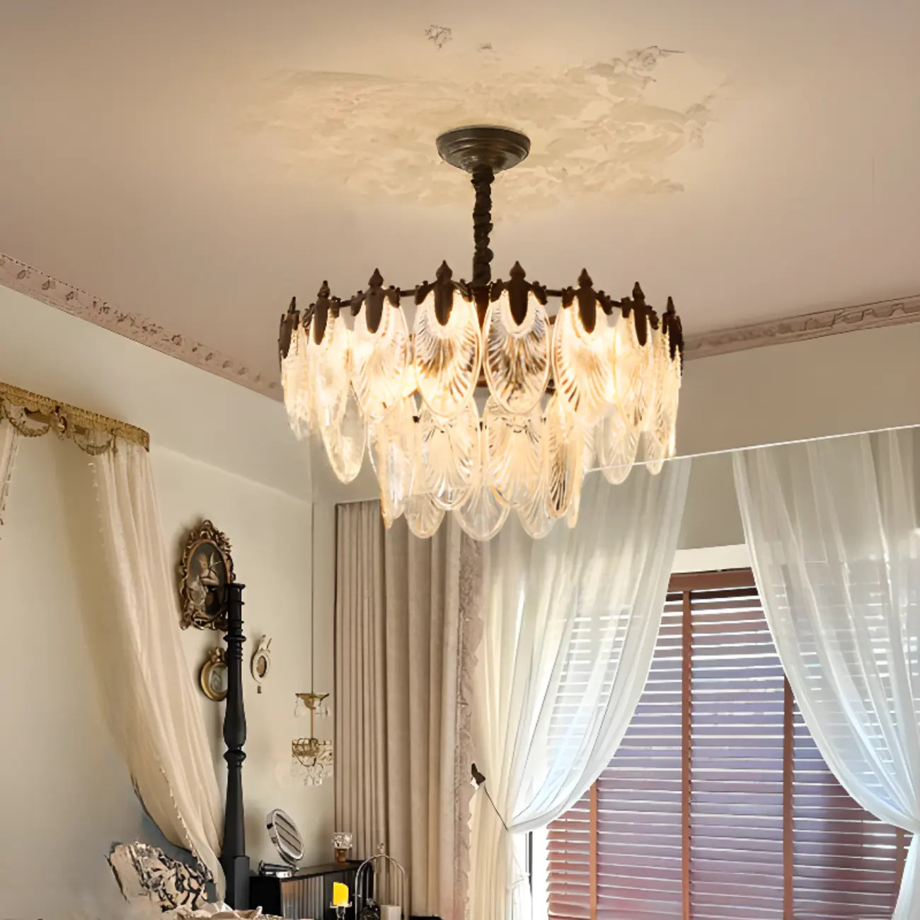 Black Crystal Layered Glass Vintage Chandelier Beads Image - 1 | homeyfad