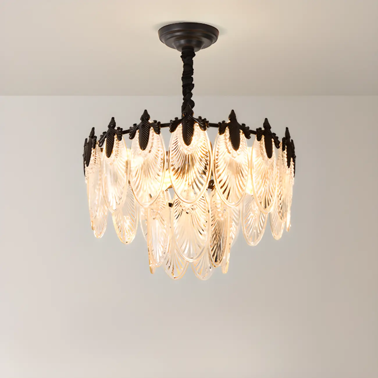 Black Crystal Layered Glass Vintage Chandelier Beads Image - 2 | homeyfad