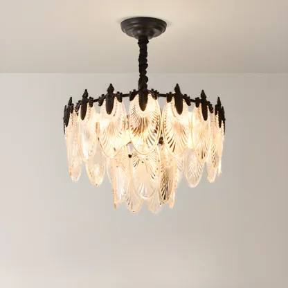 Black Crystal Layered Glass Vintage Chandelier Beads Image - 2