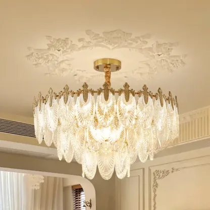 Black Crystal Layered Glass Vintage Chandelier Beads Image - 6