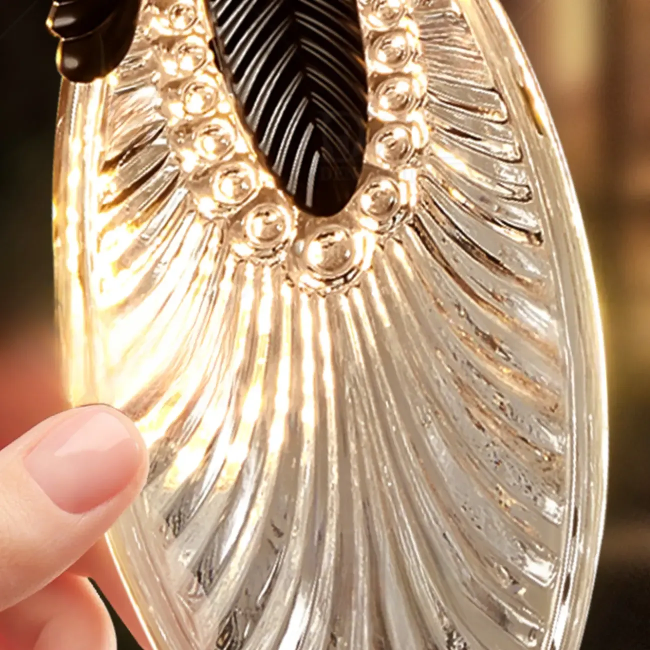 Black Crystal Layered Glass Vintage Chandelier Beads Image - 10