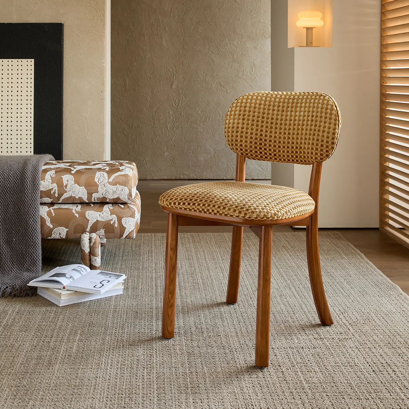 Modern Armless Upholstered Solid Wood Dining Chair Image - 1 | homeyfad