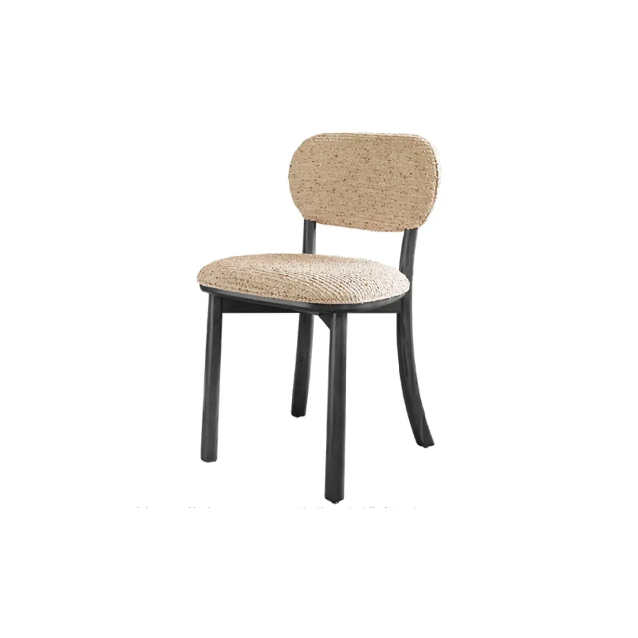 Modern Armless Upholstered Solid Wood Dining Chair Image - 10