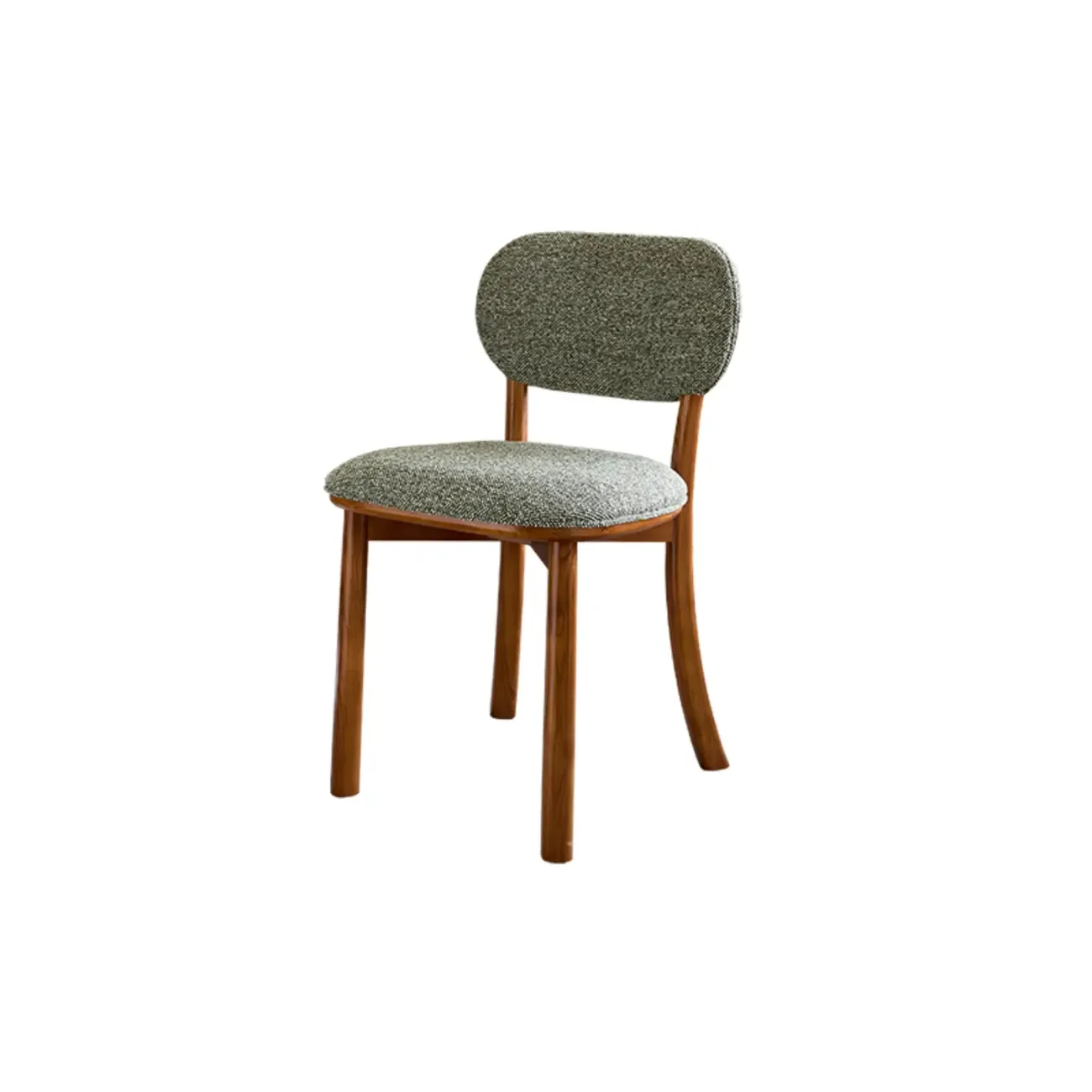 Modern Armless Upholstered Solid Wood Dining Chair Image - 15