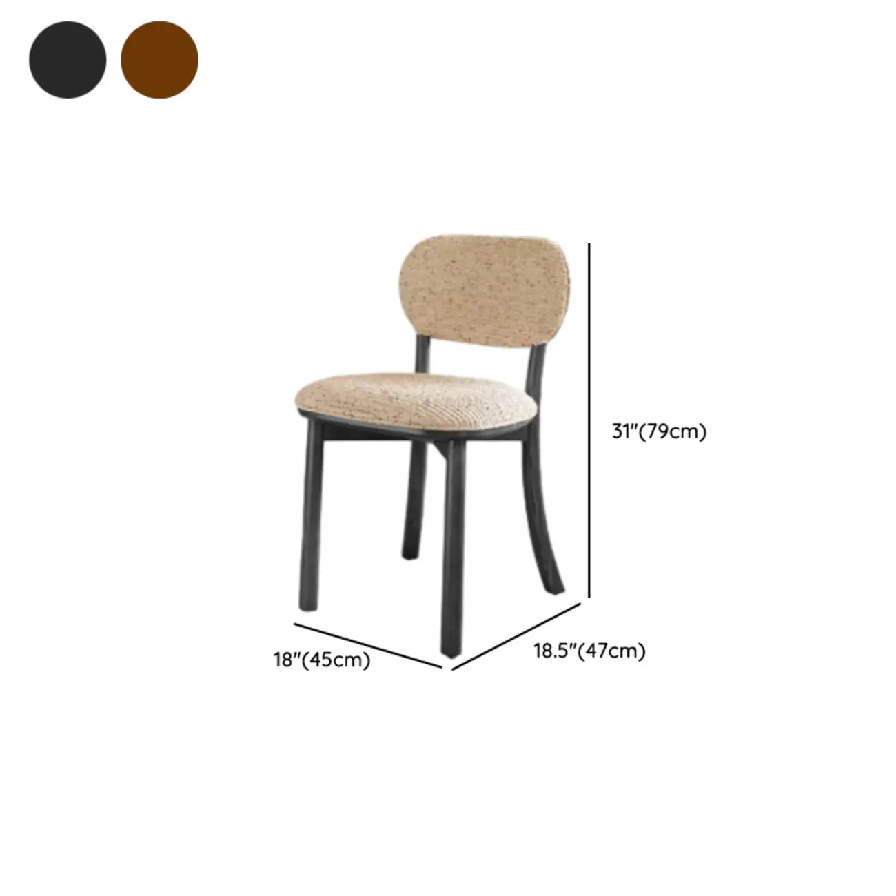 Modern Armless Upholstered Solid Wood Dining Chair Image - 18 | homeyfad