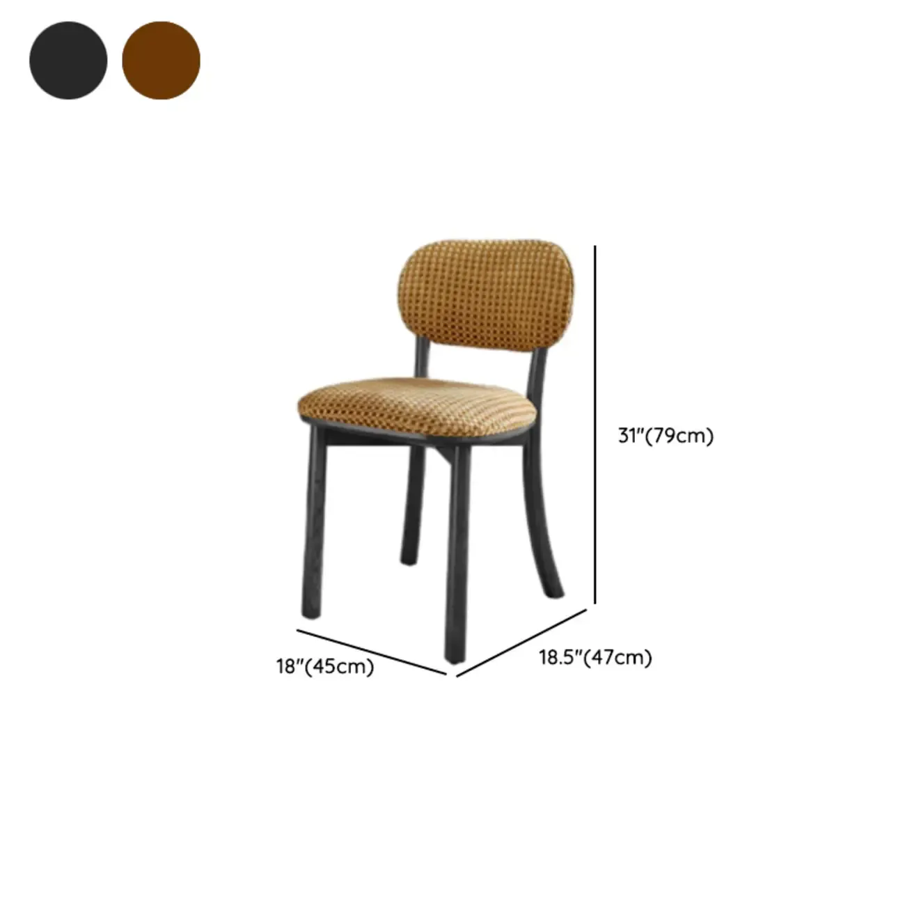 Modern Armless Upholstered Solid Wood Dining Chair Image - 19