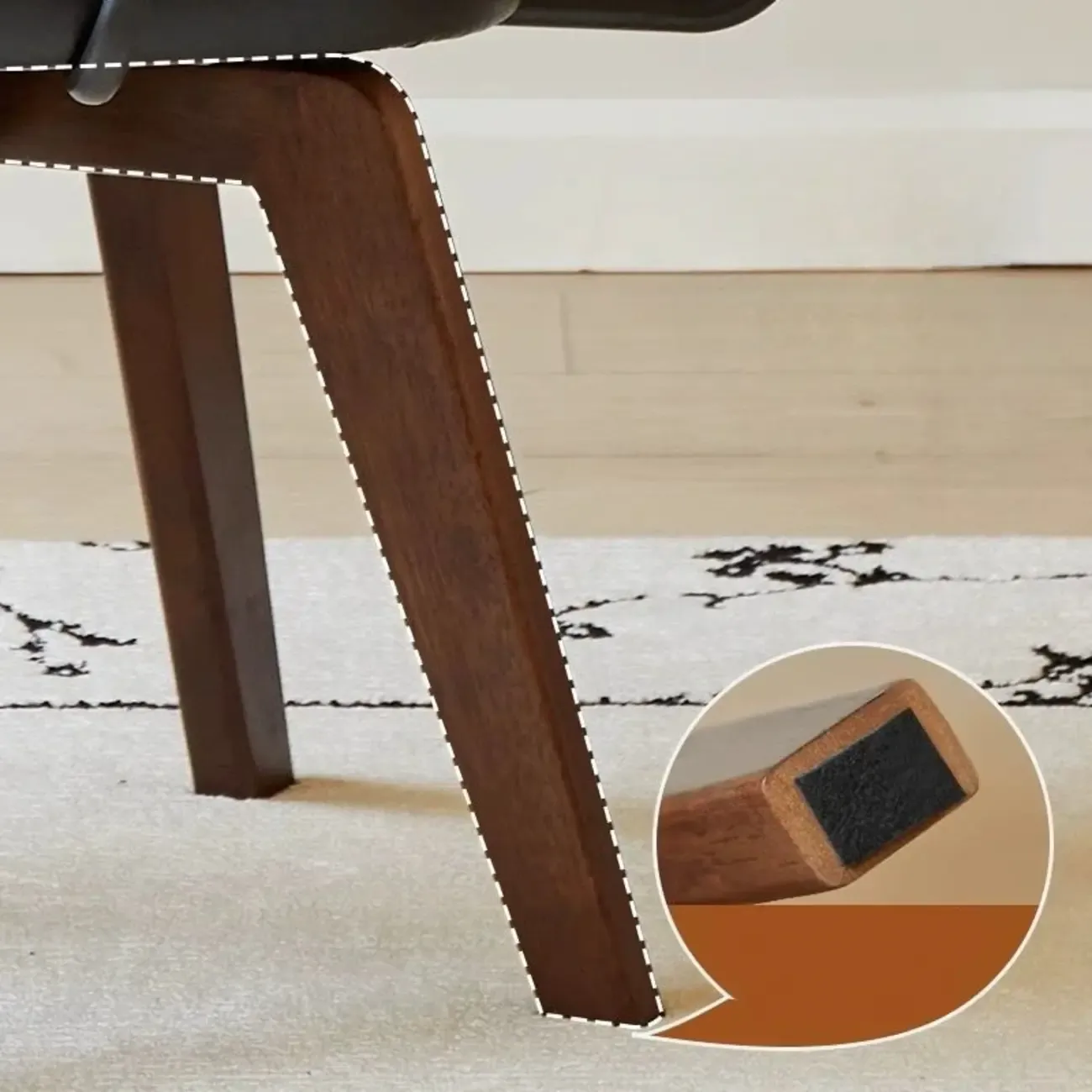 Mid Century Modern Leather Ergonomic Swivel Office Chair Image - 11