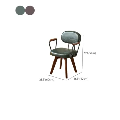 Mid Century Modern Leather Ergonomic Swivel Office Chair #size