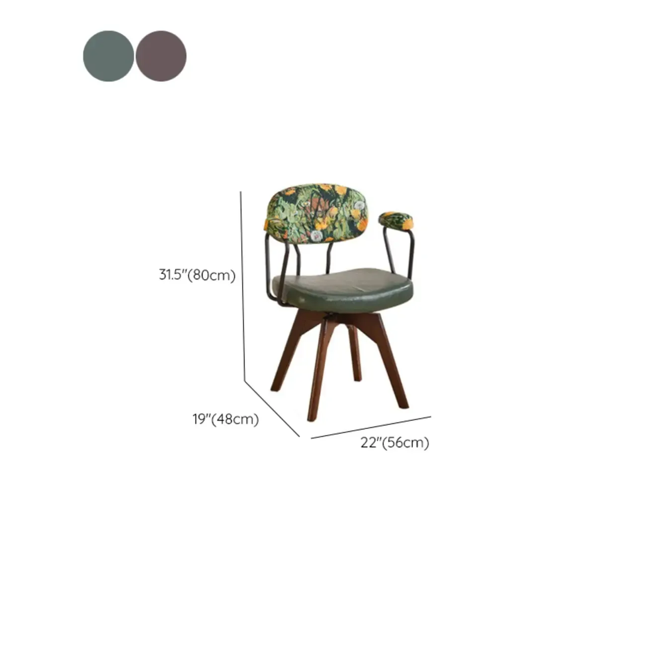 Mid Century Modern Leather Ergonomic Swivel Office Chair Image - 15