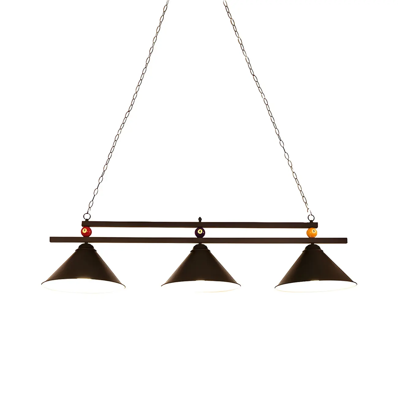 Rustic Metal 3-Light Pendant Light for Game Room Image - 5 | homeyfad