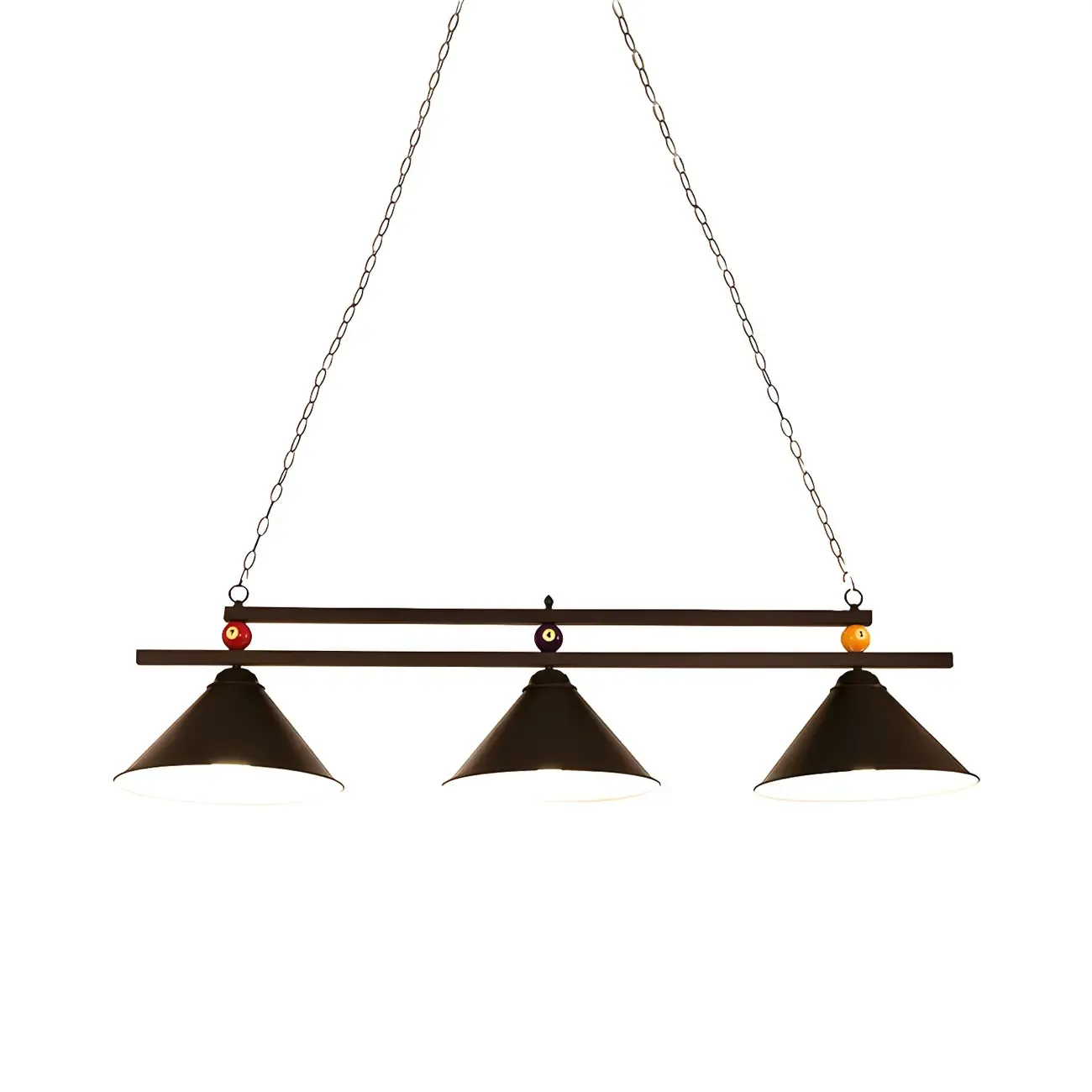 Rustic Metal 3-Light Pendant Light for Game Room Image - 5