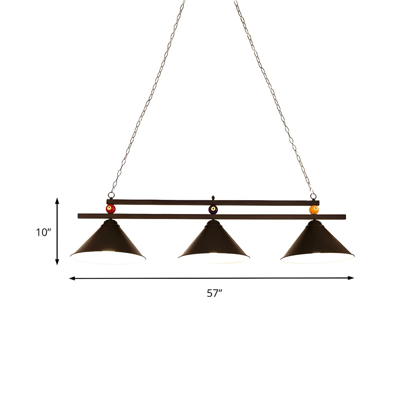 Rustic Metal 3-Light Pendant Light for Game Room Image - 6 | homeyfad