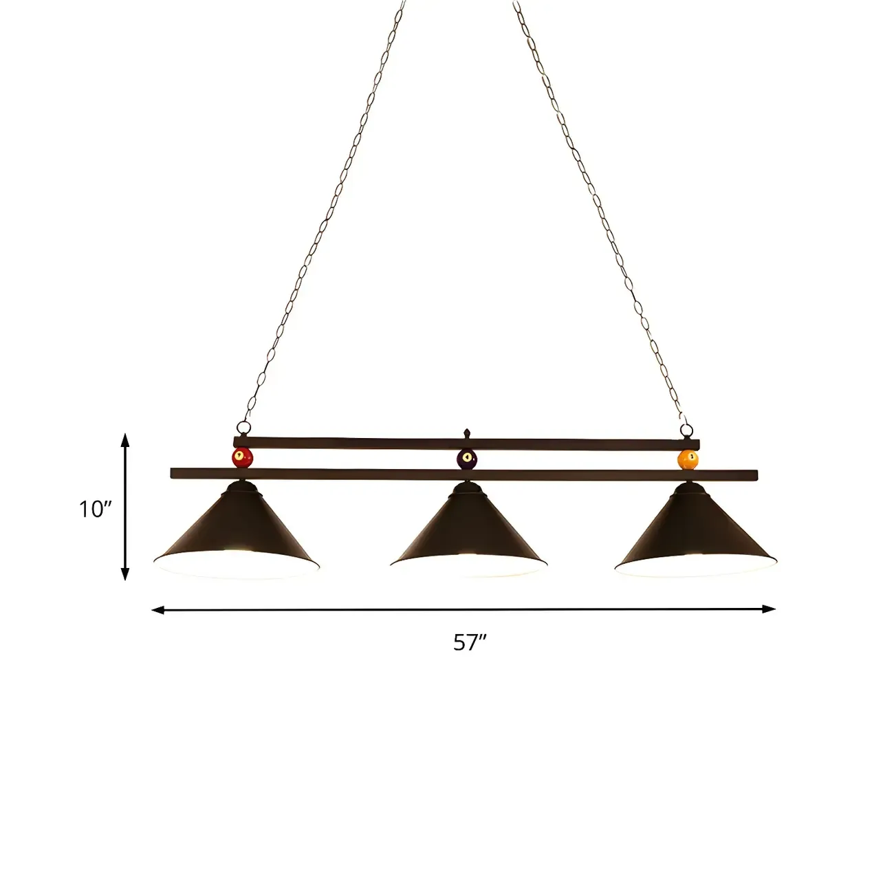 Rustic Metal 3-Light Pendant Light for Game Room Image - 6