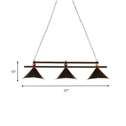 Rustic Metal 3-Light Pendant Light for Game Room Image - 6