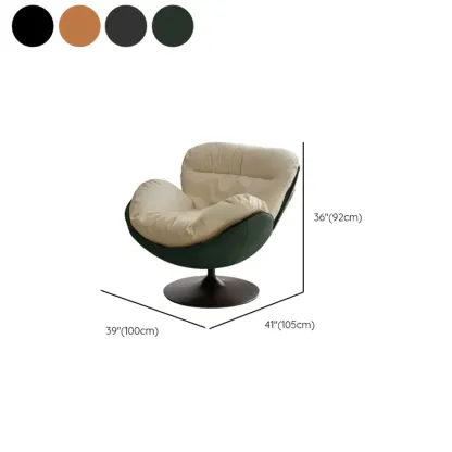 Simple Modern Cat-Resistant Leather Swivel Accent Chair Image - 10