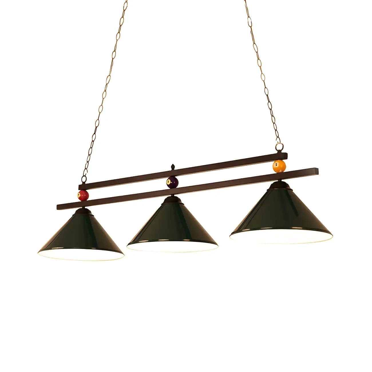 Rustic Metal 3-Light Pendant Light for Game Room Image - 13