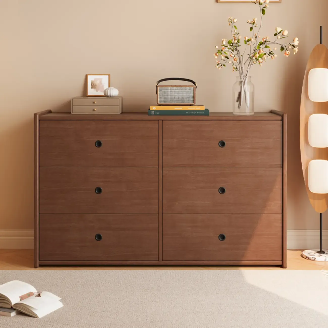  47" Traditional 6-drawer Wooden Horizonal Dresser Image - 1