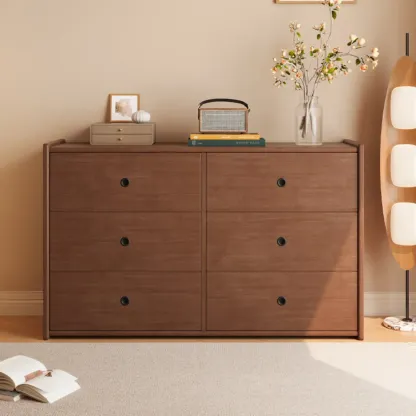  47" Traditional 6-drawer Wooden Horizonal Dresser Image - 1