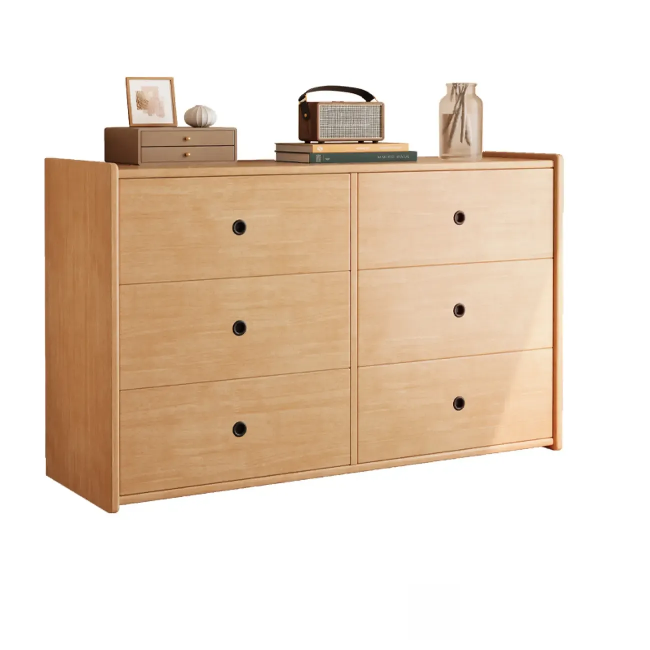  47" Traditional 6-drawer Wooden Horizonal Dresser Image - 2