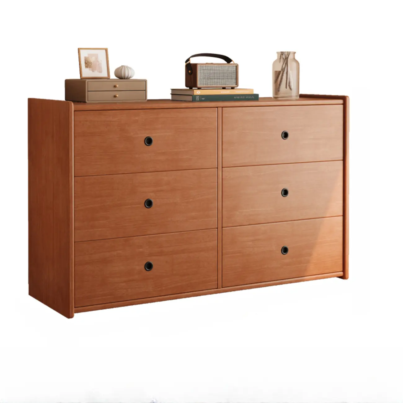  47" Traditional 6-drawer Wooden Horizonal Dresser Image - 3 | homeyfad