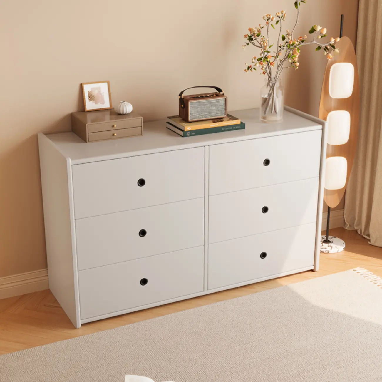  47" Traditional 6-drawer Wooden Horizonal Dresser Image - 6 | homeyfad