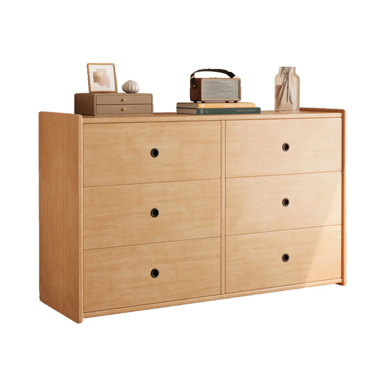  47" Traditional 6-drawer Wooden Horizonal Dresser Image - 7 | homeyfad